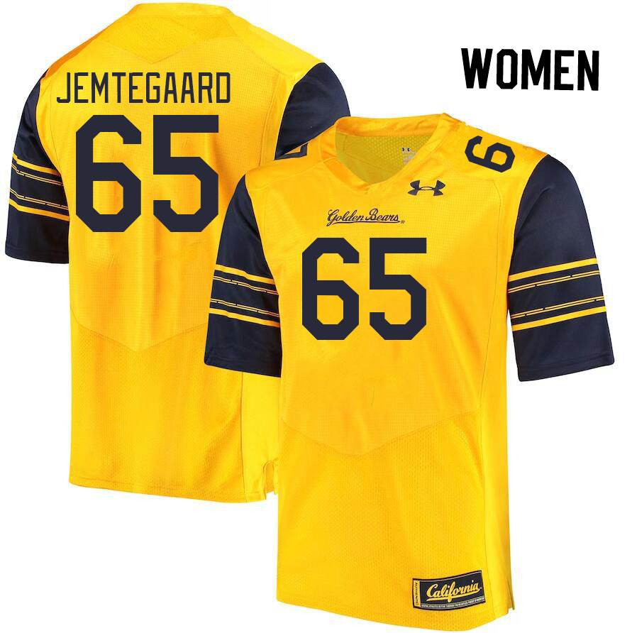 Women #65 Dylan Jemtegaard California Golden Bears College Football Jerseys Stitched Sale-Gold